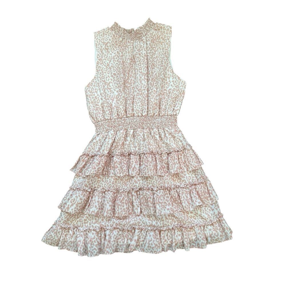 Rachel Parcell Halter Mini Dress Leopard Pink Small - Picture 2 of 9